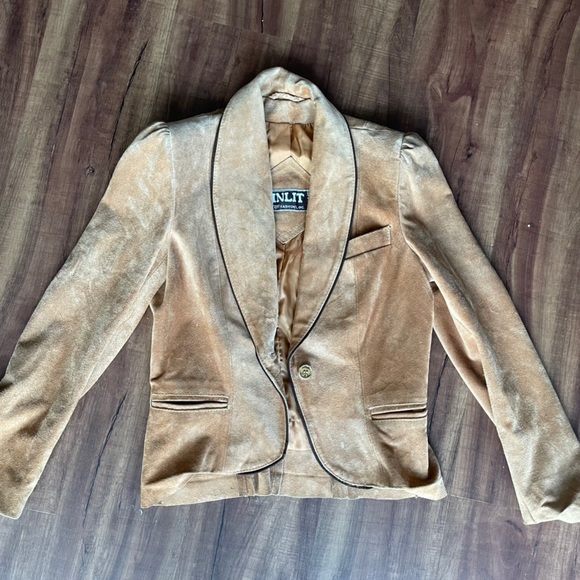 Suede/ leather blazer jacket - Picture 2 of 3